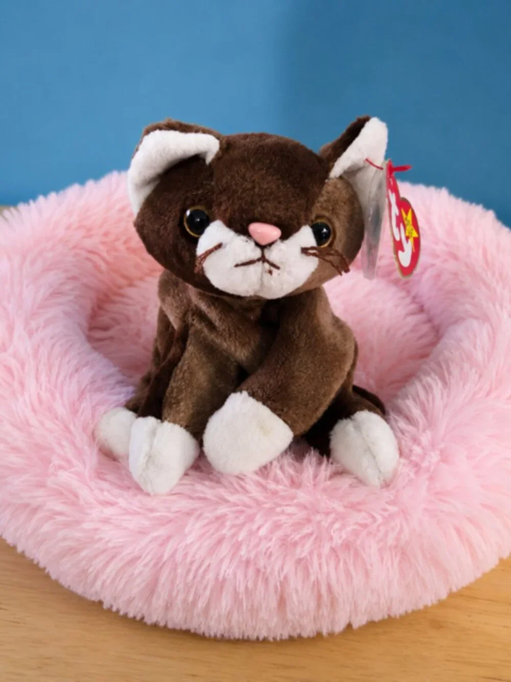 Ty Beanie Baby Pounce The Cat With Tags Attached